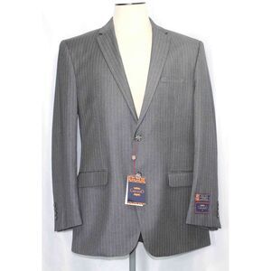 NWT Carlo Lusso 150 Gray Blend High Twist Sport Coat Blazer Mens Size 44 Long‎